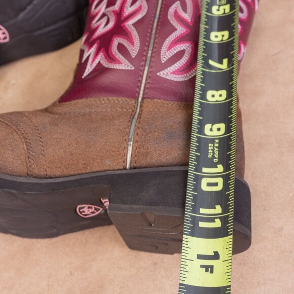 Ariat Women Delilah Brown Pink Leather Cowboy Western Boots sz 7 - Picture 6 of 9